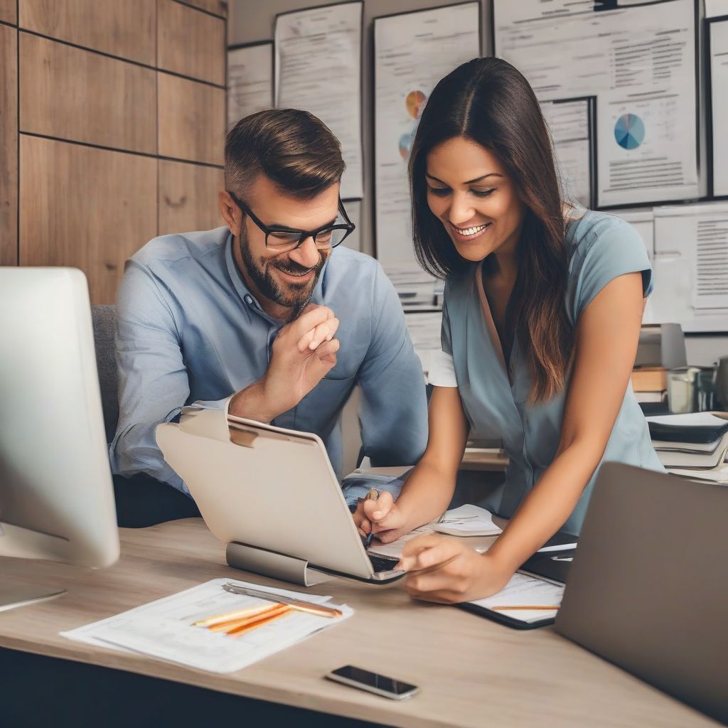 Small business owner meeting with an insurance agent